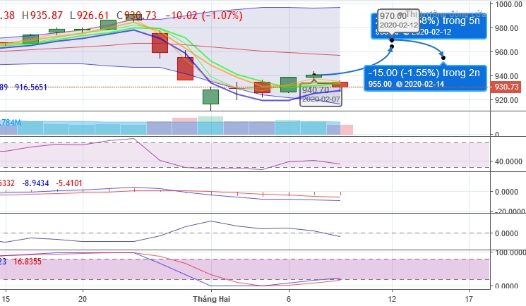 (Dự đoán: Biểu đồ kỹ thuật chỉ số VNI-INDEX tuần 03-07.02.2020 )